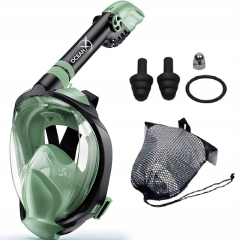 Snorkeling Full Face Mask Professional Green