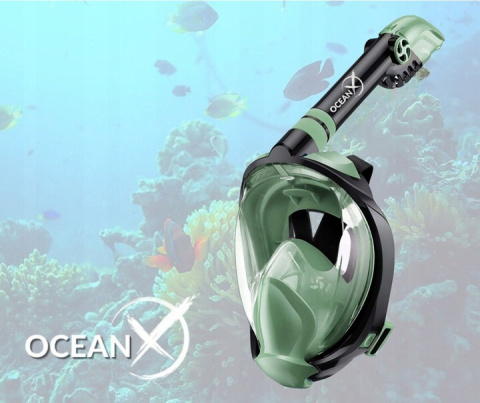 Snorkeling Full Face Mask Professional Green