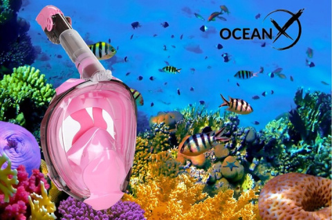 Snorkeling Full Face Mask Professional Pink