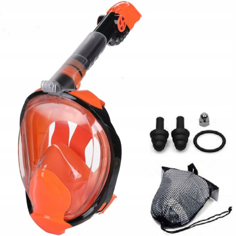 Snorkeling Full Face Mask Professional Orange