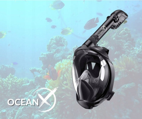 Snorkeling Full Face Mask Professional Black