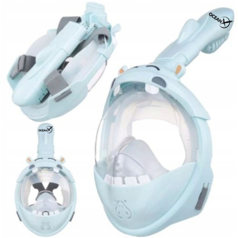 Full Face Mask for Snorkeling Kids Hippo Grey XS