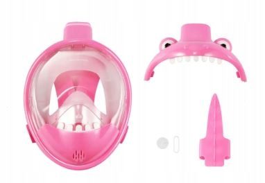 Full Face Mask for Snorkeling Kids Crocodile Pink XS