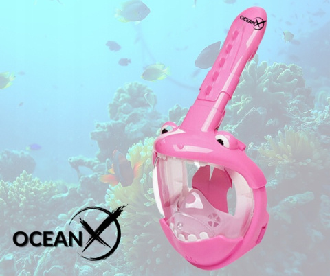 Full Face Mask for Snorkeling Kids Crocodile Pink XS