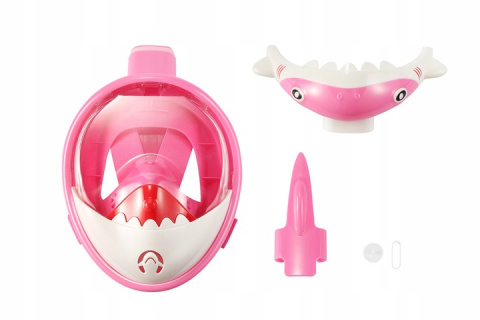 Full Face Mask for Snorkeling Kids Shark Pink XS