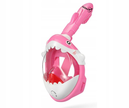 Full Face Mask for Snorkeling Kids Shark Pink XS