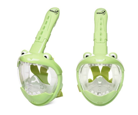 Full Face Mask for Snorkeling Kids Crocodile Green XS