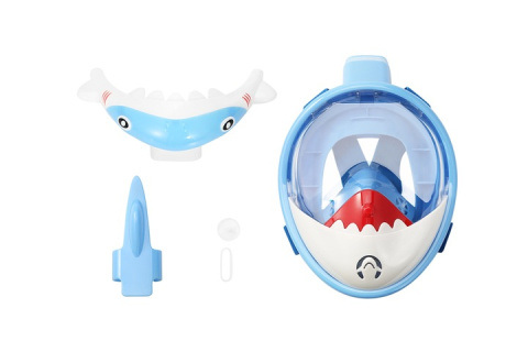 Full Face Mask for Snorkeling Kids Shark Blue XS