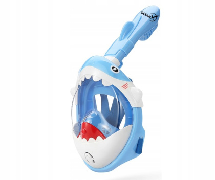 Full Face Mask for Snorkeling Kids Shark Blue XS