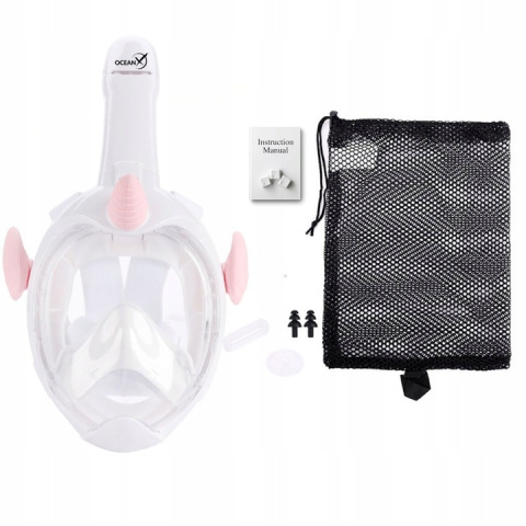 Full Face Mask for Snorkeling for Kids with Tube White XS