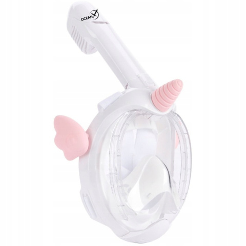 Full Face Mask for Snorkeling for Kids with Tube White XS