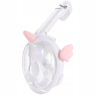 Full Face Mask for Snorkeling for Kids with Tube White XS