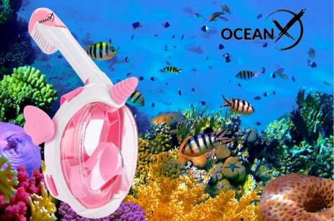 Full Face Snorkeling Mask for Children Unicorn Pink Size XS