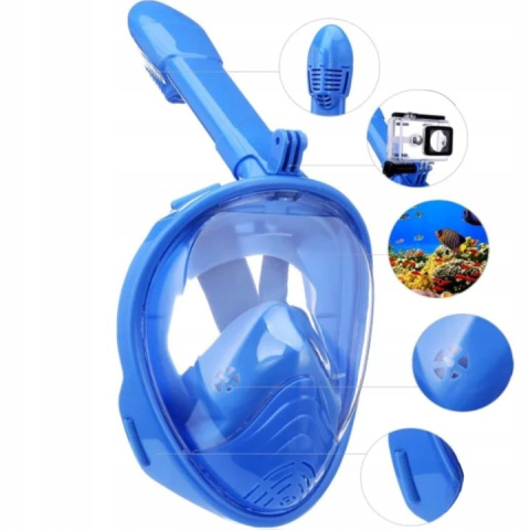 Full Face Snorkeling Mask for Kids with Snorkel Blue XS