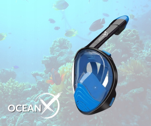 Full Face Snorkeling Mask for Kids with Snorkel Blue XS