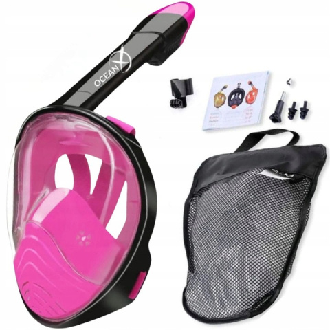 Full Face Mask for Snorkeling for Kids with Tube Pink XS