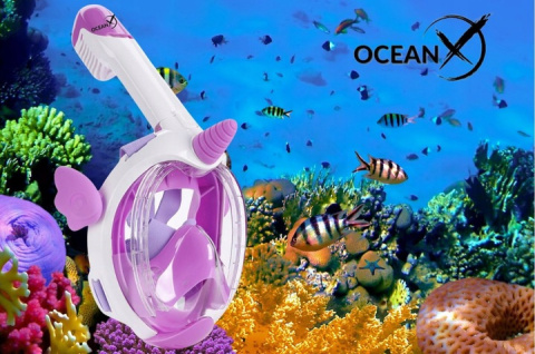 Full Face Mask for Snorkeling for Kids UNICORN Purple XS