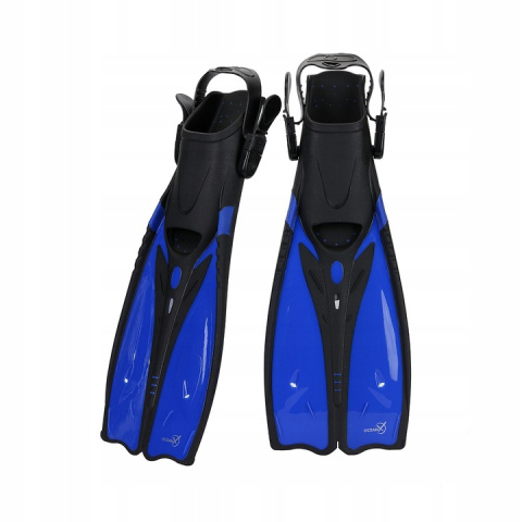 Adjustable Diving Swimming Fins Long Blue