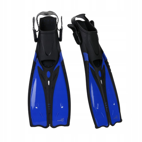 Adjustable Diving Swimming Fins Long Blue