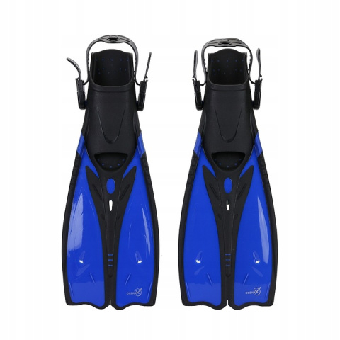 Adjustable Diving Swimming Fins Long Blue